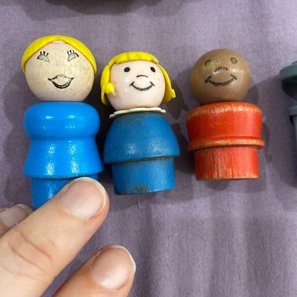 Vintage  fisher price CARS FIGURES Little People WOOD sesame street hard to find - Picture 2 of 5